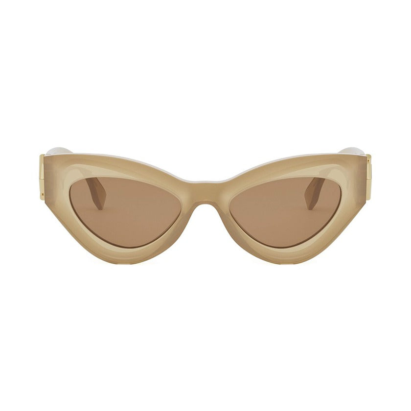 fendi, fendi eyewear, fendi sunglasses, xeyes sunglass shop, women sunglasses, fashion sunglasses, cat eye sunglasses, beige sunglasses, fe40146i, fendi ff diamonds