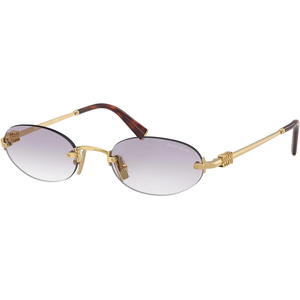 miu miu, miu miu sunglasses, miu miu glasses, xeyes sunglass shop smua54, smua54 oval lenses, metallic miu miu glasses, miu miu frameless sunglasses, frameless oval sunglasses, miu miu oval sunglasses