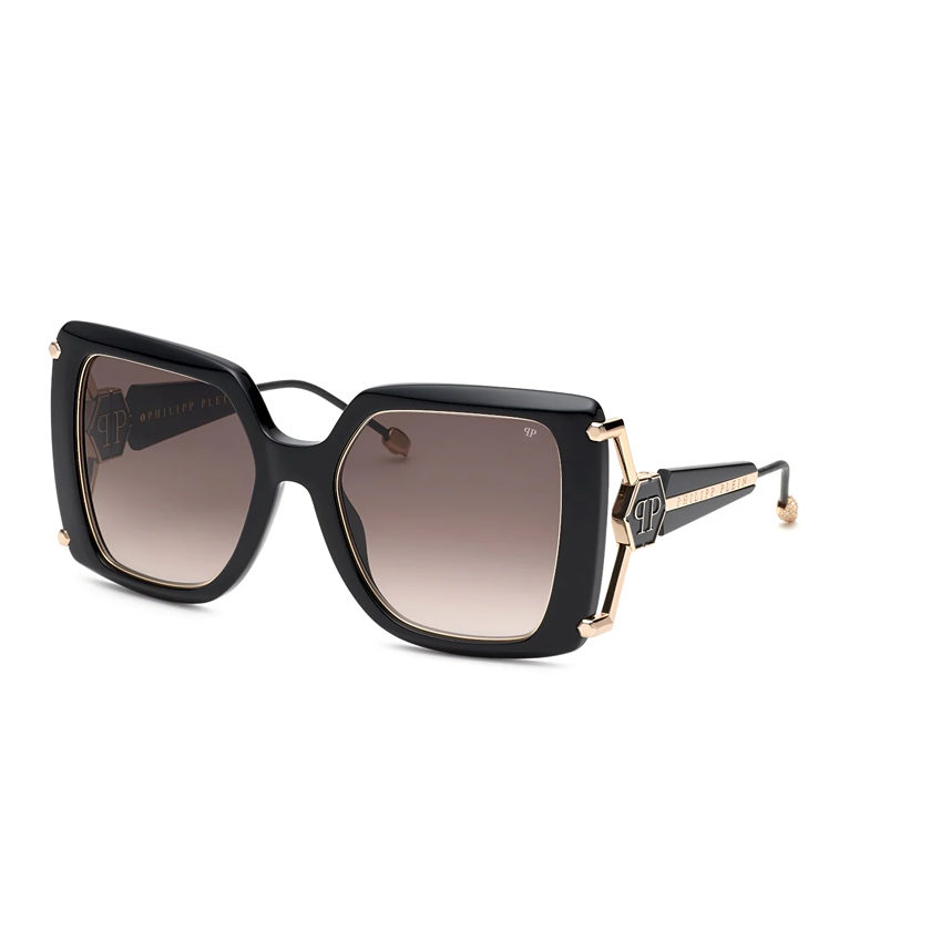 philipp plein, philipp plein eyewear, philipp plein sunglasses, xeyes sunglass shop, luxury, luxury sunglasses, fashion, fashion sunglasses, women sunglasses, square sunglasses, black sunglasses, spp121s