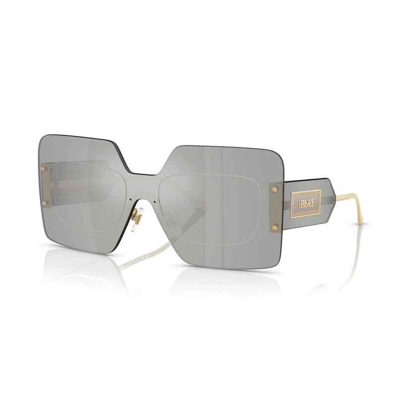 versace eyewear, versace sunglasses, xeyes sunglass shop, fashion, fashion sunglasses, women sunglasses, damier plaque sunglasses, shield sunglasses, ve 2277