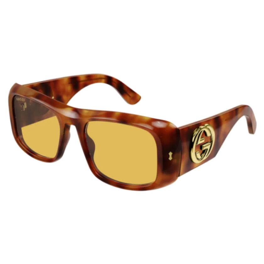 gucci, gucci eyewear, gucci sunglasses, xeyes sunglass shop, women sunglasses, fashion, black glasses with yellow lenses, gucci glasses with yellow lenses, gg1251s