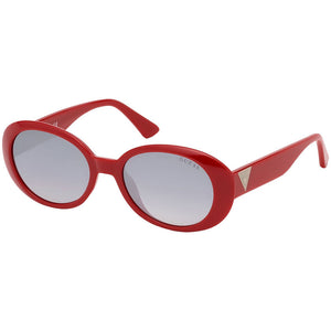 guess, guess eyewear, guess sunglasses, xeyes sunglass shop, fashion, fashion sunglasses, women sunglasses, oval sunglasses, red sunglasses, acetate sunglasses, gu7590