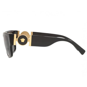 versace eyewear, versace sunglasses, xeyes sunglass shop, fashion, fashion sunglasses, men sunglasses,  women sunglasses, rectangular sunglasses, black sunglasses, medusa